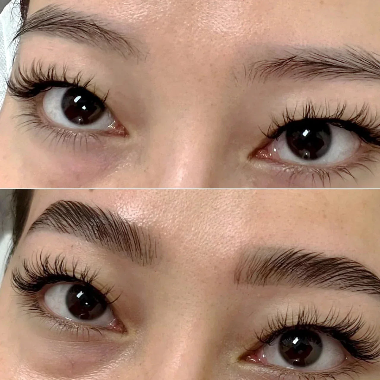 before and after results of eyebrow growth using QUABROW Advanced Eyebrow Serum – 눈썹이 눈에 띄게 더 풍성하고, 더 굵고, 더 또렷해진 모습
